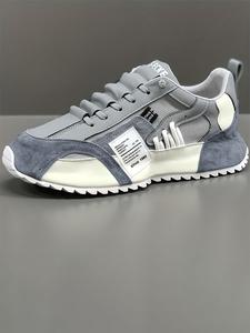 Men's Colorblock Lace Up Low Top Sneakers, Casual Breathable Comfortable Sports Running Shoes, Male All-match Round Toe Shoes for Daily Wear