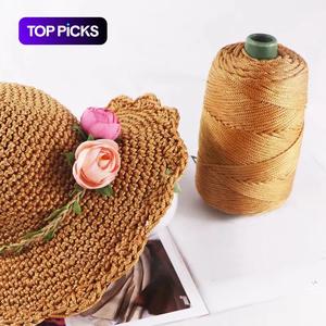 Colorful Ice Silk Thread, 1 Count Handmade Crochet Thread, DIY Crochet Supplies for Summer Hat Storage Basket Cushion, Hand Stitched