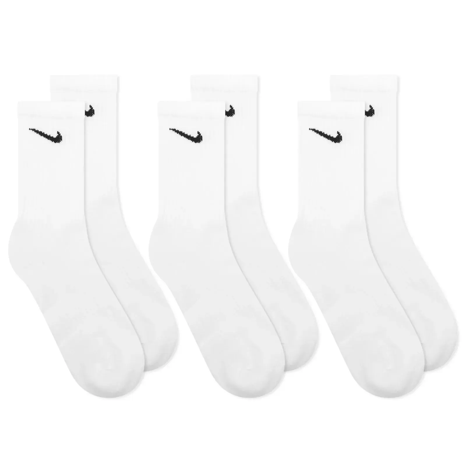 NIKE COTTON CUSHION CREW 'WHITE' SOCK - 3 PACK