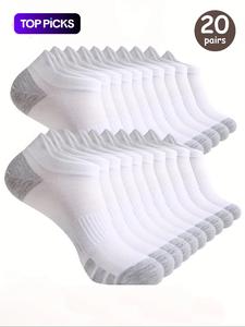 Men's Patchwork Print Ankle Socks, Casual Moisture Wicking Low Cut Socks for Daily Wear, Soft Comfy Breathable Socks for All Seasons