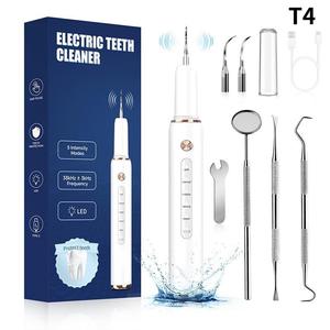 Tooth Stain Remover Device with Light, 5 Adjustable Modes, Interchangeable Heads, Manual Cleaning Tool, Home Dental Care Kit, Teeth Stain Cleaner, T4/t190 Models