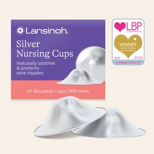 Lansinoh Silver Nipple Cups for breastfeeding support, 999 Silver Nursing Cups