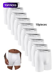 Men's Letter Tape Boxer Brief, Casual Comfy Breathable Underwear for Daily Wear, Men's Underwear for All Seasons