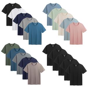 Mens T-Shirt 5 Pack Multicoloured Short Sleeve Shirts for Mens Tee Crew Neck Cotton Shirts - Lightweight and Comfortable - Size S-4XL