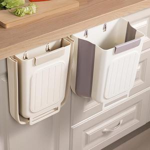 【Summer Sale】Foldable Hanging Kitchen Trash Can, Space-Saving Slim Garbage Bin for Cabinet Door, Compact Kitchen Waste Bucket