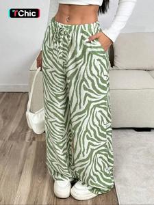 Women's Fashion Animal Zebra Print Wide Leg Pants Summer Pants Wide Pants Wide Leg Pants Woman Boho Style Pants, Trousers for Women, Womenswear