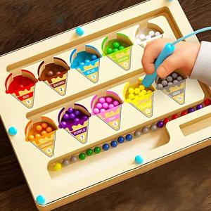 Ice Cream Maze Puzzle Toy, Fun Wooden Colorful Toy, Perfect for Birthday, Brain Teasers, Puzzle Game, Wooden Handmade Puzzle, Multifunction Wooden Peg Puzzles, Wooden Stacking Puzzle