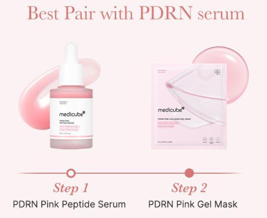 [medicube Official Shop] PDRN Pink Collagen Gel Mask (4 sheets) | Salmon DNA, Color Changing, Pink Glow, Collagen, Facial Mask, Korean Skincare