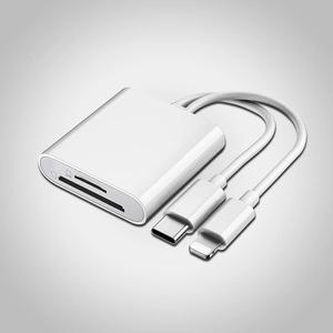 2 in 1 SD & TF Card Reader, 1 Count Portable Type-C Card Reader, Support SD & TF Card, Plug and Play Card Adapter for iPhone iPad Camera