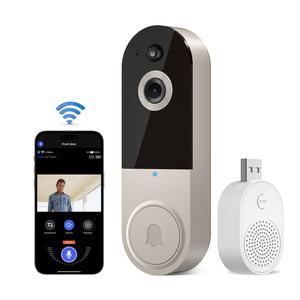 Smart Wireless Video Doorbell Camera, Home Security System, AI Human Detection, 2.4G WiFi, Two-Way Audio, Battery Rechargeable, Night Vision, Real-Time Alerts, Motion Detection, Cloud Storage, Easy Installation