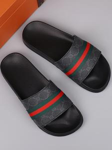 Summer Couple Fashion Floral Slippers, Non-Slip Comfortable Home Outdoor Beach Sandals, Durable PU Leather Eva Sole, All-Season Wear