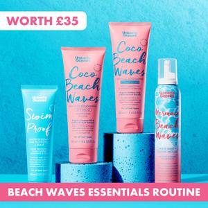 Mermaid Beach Waves Kit - Hydrating Shampoo, Conditioner, Leave-In Cream, Defining Mousse, Coconut Crush Scent, UV Protection