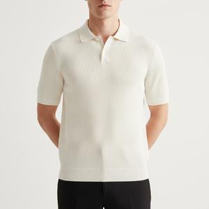 2026 New Spring & Autumn Comfortable Daily Commuter Business Elegant Precise Indoor Versatile Fashion Unisex Adhesive Fiber Polyester Casual Pullover Short Sleeve Knit Sweater