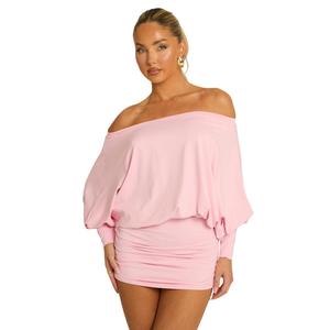 Clarice Womenswear Rebellious Fashion Batwing Bardot Mini Dress