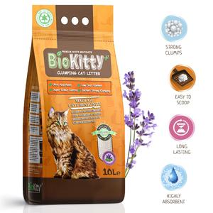 Cat litter BioKitty Clumping Cat Litter, 10L Highly Absorbent Natural Bentonite Minerals Clay Cat Litter, Long Lasting Odour Control, Maximum Hygiene with Strong Cat Litter Clumping Available in Different Scents and sizes