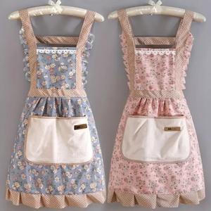 Floral Print Canvas Apron with Pocket, 1 Count Cute Apron for Women, Breathable Apron for Home Kitchen Garden, Home Care Supplies, Flower Cooking Apron, Homecare