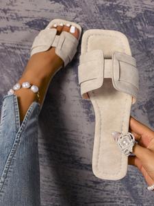 Women's Fashionable Solid Color Slides, Casual Comfortable Breathable Lightweight Slides for Summer, Female All-match Round Toe Slippers for Daily Wear, Walking Shoes