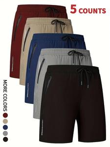 Men's Letter Print Drawstring Waist Shorts, Casual Comfy Breathable Pocket Shorts, Shorts for Men, Men's Bottoms for Daily Outdoor Wear, Gym Clothes, Athletic Shorts for Basketball, Drawstring Shorts Set