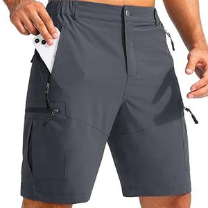Men's Durable Hiking Cargo Shorts - Lightweight Breathable Quick-Drying Outdoor Work Shorts for Men Travel Adventures Golfing Camping Excursions Casual Everyday Wear 5 Convenient Secure Zipper Pockets Splits Shorts Men Comfortable Bottoms Street Menswear