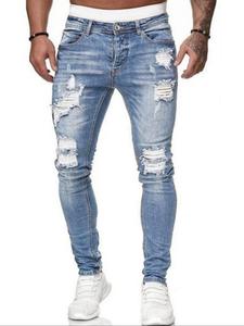 Men's Fashionable Ripped Button Fly Slim Jeans, Slim-fitting Casual Comfy Pocket Denim Pants for Daily Wear, Fashion Men's Bottoms for All Seasons