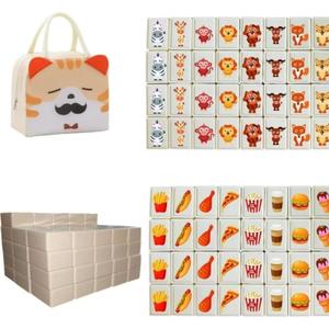 65 Tiles 30mm Seaside Escape Game Blocks, 1 Set Escape Board Game with DIY Stickers & Bag, Party Game for Family, Birthday Gift, Gift for Her, Men's Gift