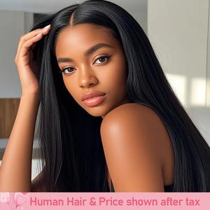 MissBuy Hair Wear And Go Glueless Wigs Pre-Bleached 7x5 Straight Human Hair Wigs Beginner Friendly Pre-Cut Ready to Go Lace Front Wigs