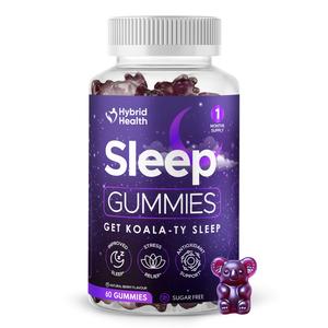 Hybrid Health Sleep Gummies (Sugar Free) - Ashwagandha, Magnesium, Valerian Root Extract + More Healthcare Fitness Dietary Supplement Natural Edible Berry | Vegan