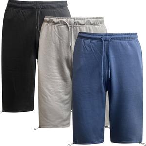 Mens Stretch Long Shorts Below Knee Baggy Cotton Jersey Fleece Bottoms Menswear Fitness Three Quarter Jogging Elasticated Modestwear Sizes S-2XL