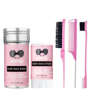 Hair Wax Stick & Comb Set, 1 Set Double-sided Hair Dyeing Brush & Hair Wax Stick, Heatless Hair Styling Tool for Women & Girls