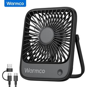 WARMCO WARMCO USB Desk Fan, USB C Corded Powered Personal Fan, 3 Speeds Wind Small USB Desktop Fan with 180° Tilt Folding for Office Table Home