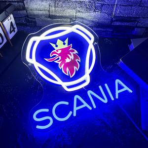 1pc Vibrant Scania Sign LED Car Sign Wall Hanging Neon Light,Birthday Gift for Father or Boyfriend,USB Powered for Bedroom, Man Cave, Party,Garage, Racing,Club