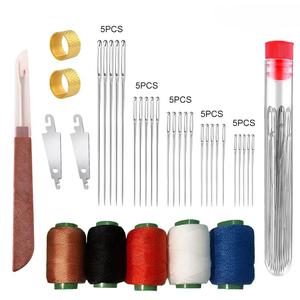 34/36PCS Big Eye Steel Needles Set - Long & Thin Handmade Quilting & Sewing Needles Kit for DIY Sewing Projects