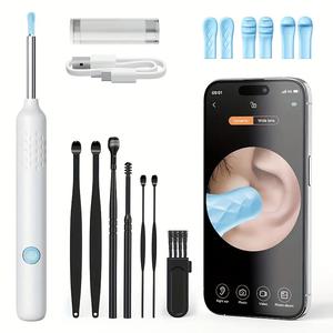 Ear Wax Removal, Rechargeable Portable Ear Cleaner Tool with Wireless 1080P HD Camera & LED  Light, Waterproof Ear Wax Removal Kit for iPhone & Android, Ear Cleaner for Kids & Adults