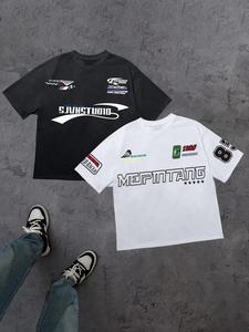 Men's Letter Print Short Sleeve Tee, Casual Round Neck T-shirt for Summer, Fashion Men's Top for Daily Wear