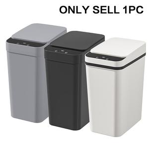12L/3.1Gal Slim Design Trash Can with Triple-Sensing | Wave/Kick/Knee Activation | One-Touch Hold-Open | 6" Ultra-Slim | Odor-Lock Seal | For Bathroom/Kitchen/Office (Batteries Not Included)