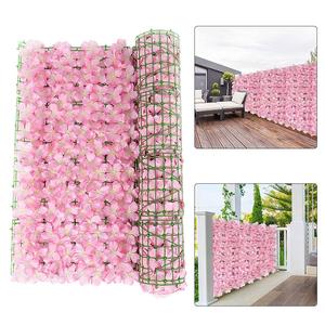 1 Roll Artificial Fence Screen with Realistic Petals, Adjustable Length, Ivy Fence Panel, Garden Privacy Decor