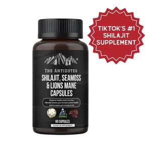 Adaptogen Blend | Shilajit 30:1, Sea Moss 30:1 & Lion’s Mane 30:1 | 60 Capsules | Vegan, Organic, Himalayan Superfood for Wellness & Vitality