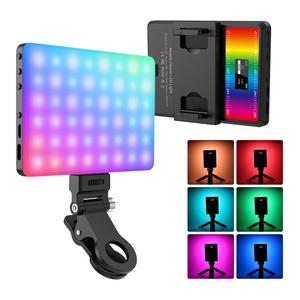 Selfie Light with Phone Holder & Light Clip, 1 Count RGB Phone Light with 24 Light Effect, Full Color Light For Tablet, Laptop, Video Conference, Party Video
