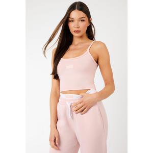 Kaiia Label Logo Cami Vest Top Dusty Pink
