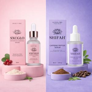 Eye Revive AM & PM  Duo Caffeine Serum + Advance Clearing Serum Bundle Targets Blemishes, Puffiness & Dark Circles
