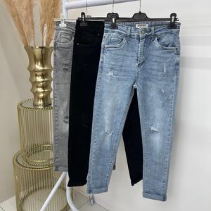 VIRGO BOUTIQUEnancy - ripped distressed high waisted super stretch jeans - 27 inch INSIDE LEG