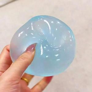 Plush Slow-Return Blue Coconut Oil Handmade Squeeze Ball, 6cm Round Malt Stress Relief Toy, Ideal Holiday Gift, Fun Cute Birthday Present, Squishy Fidget Ball