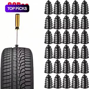 Car Tire Repair Rubber Nail Set, 30pcs Universal Car Motorcycle Tire Repair Nails, Truck Scooter Bike Tire Puncture Repair Tool, Car Repair Tools, Car Accessories for Men