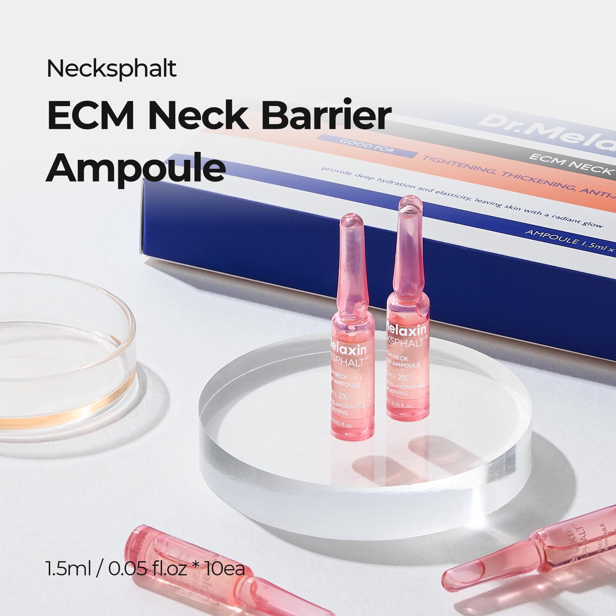 [Dr.Melaxin Official] Necksphalt ECM Neck Lifting Duo Set | Necksphalt ECM Neck Cream 50ml + Neck Ampoule 1.5ml x 10 | Firming, Elasticity & Wrinkle Care
