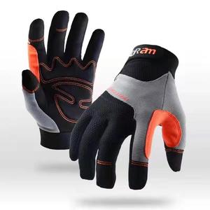 Work Gloves (1 Pair), Utility Mechanic Work Gloves with High-Dexterity Touchscreen Design for Multipurpose Use, Excellent Grip Protective Work Gloves