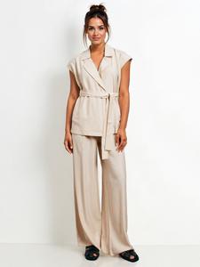 Women's Soft Collar Turn-Down Shirt and Wide Leg Pants Set, Comfortable Home Wear, Stylish, Minimalist and Cozy Clothing Ensemble