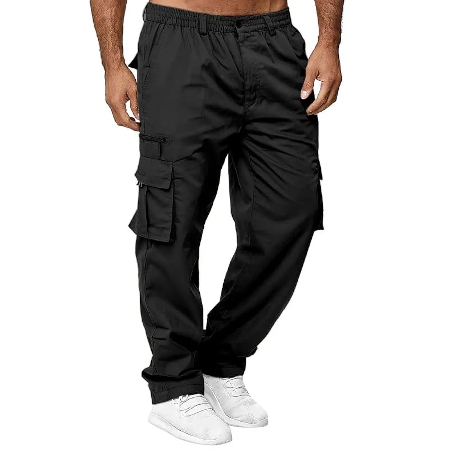 Men’s Cargo Pants Outdoor Hiking Multi-Pocket Utility Long Trousers Casual Style for All Seasons Perfect for Hiking Camping Travel Outdoor Activities Work or Daily Casual Wear Mens Cargo Pants Casual Cotton Jogger Multi Pockets Menswear Plain Beige Daily