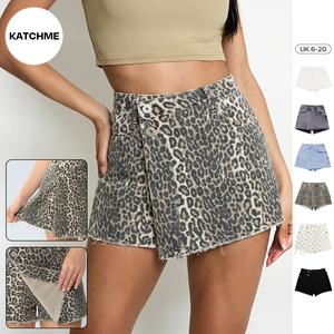 Katch Me Look Women's Leisure Layered High Waist Raw Hemline Denim Skorts, Lightweight Durable Streetwear Outfits, Versatile Women's Bottoms, Summer Wrinkle-Resistant Shorts #TikTokMadeMeBuyIt #SummerEssentials #DenimOutfit #Bottoms
