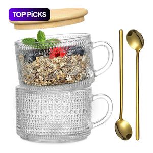 Overnight Oats Container Set, 4 Counts/set Including Glass Cup with Lid & Spoon & Stirring Rod, Drinking Cup for Coffee, Juice, Kitchen, Glass Storage Containers