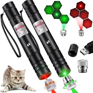 USB Rechargeable Pet Laser Toy, Low Power Safe Design, Interactive Wall Projection, Indoor Outdoor Use, Includes & Lasers